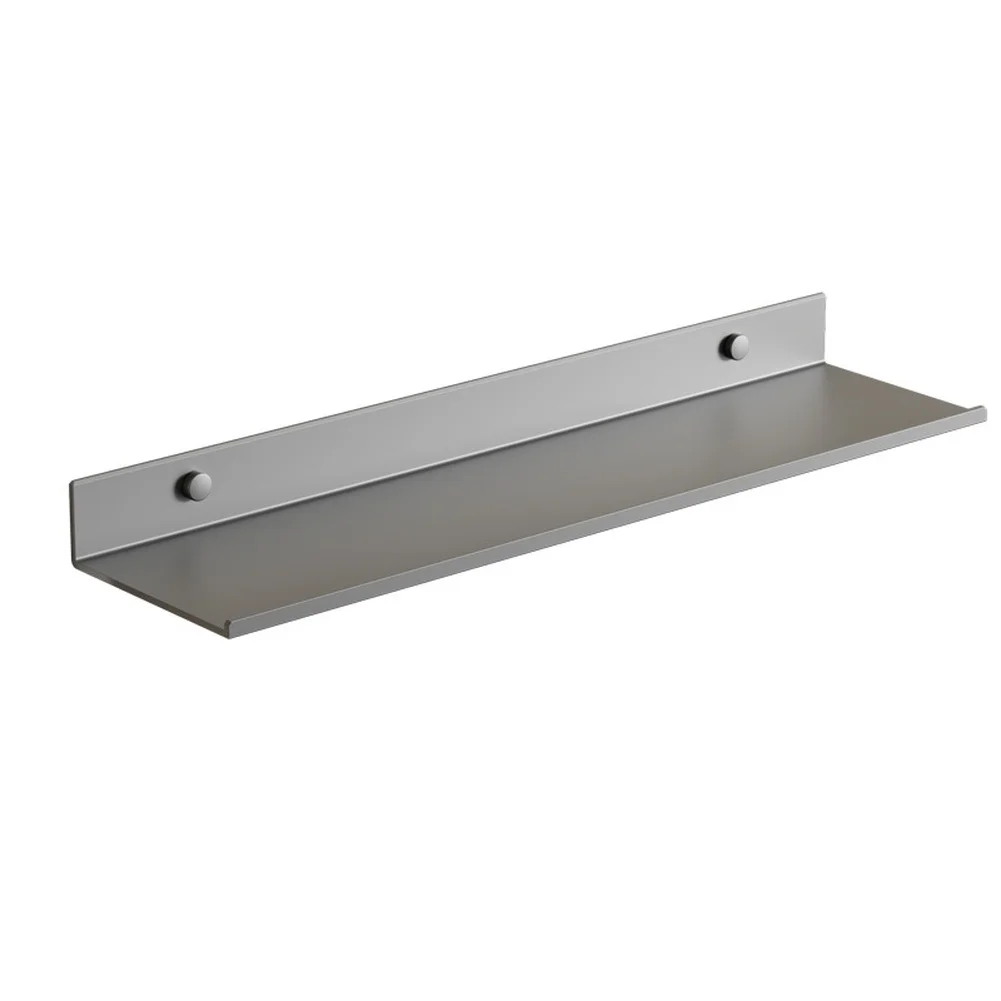 Floating Metal For Wall Rack Black 12 X 40 X 4 cm Vertical Storage Shelf for Small Space Bathroom Organization