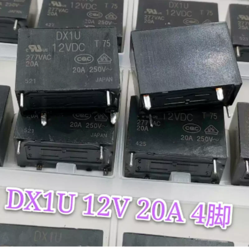 DX1U 12VDC New Relay 20A 277VAC 12V 4-pin