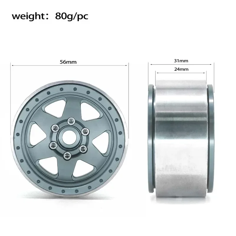 RC 4 قطعة 1.9 "إزاحة -8 مللي متر المعادن Beadlock محور عجلات حافة ل 1/10 RC سيارة الزاحف محوري SCX10 II III 90046 AXI03007 Trxs TRX4 D90