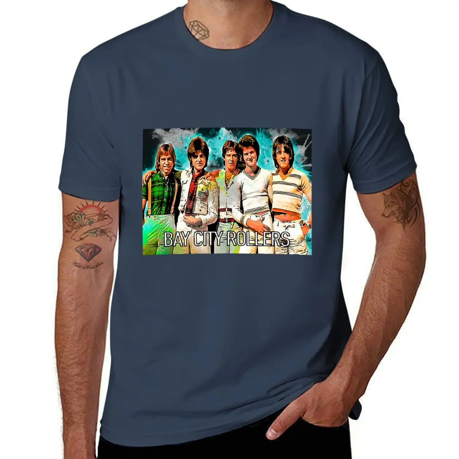 

Bay City Rollers Watercolor Tee T-Shirt Essential Solid Color T-Shirt