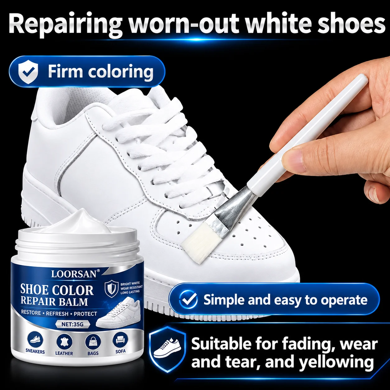 LOORSAN White Sneaker Restorer - Sole Edge Whitener review and price