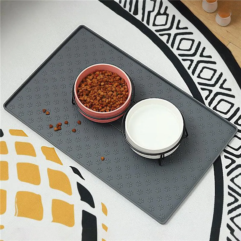 Food Grade Silicone Pet Pads Non Stick Waterproof Silicone Dog Pads Cat Pads Solid Color Easy Clean Reusable Pet Products