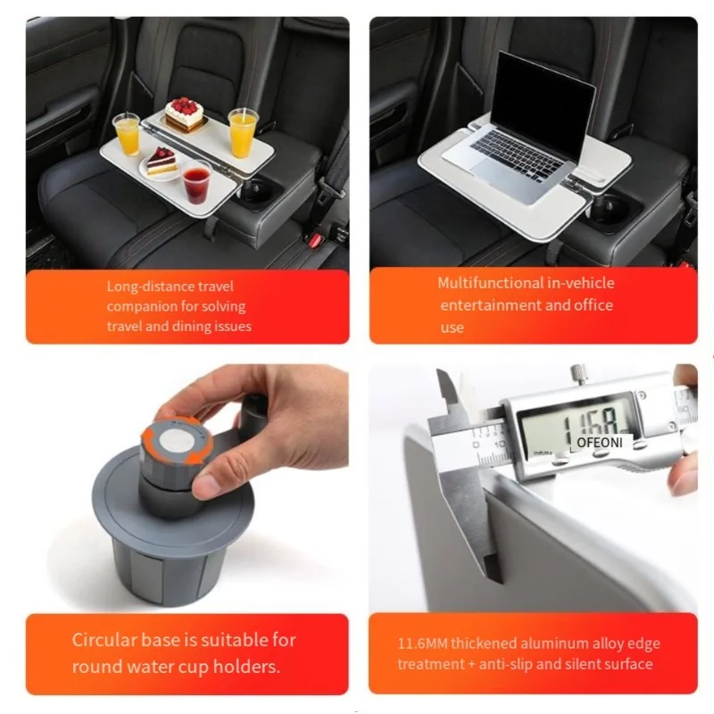 Floating Foldable Car Table for Jetour Traveler Shanhai T2, Multifunctional Cup Holder Mount Car Extension Accessory