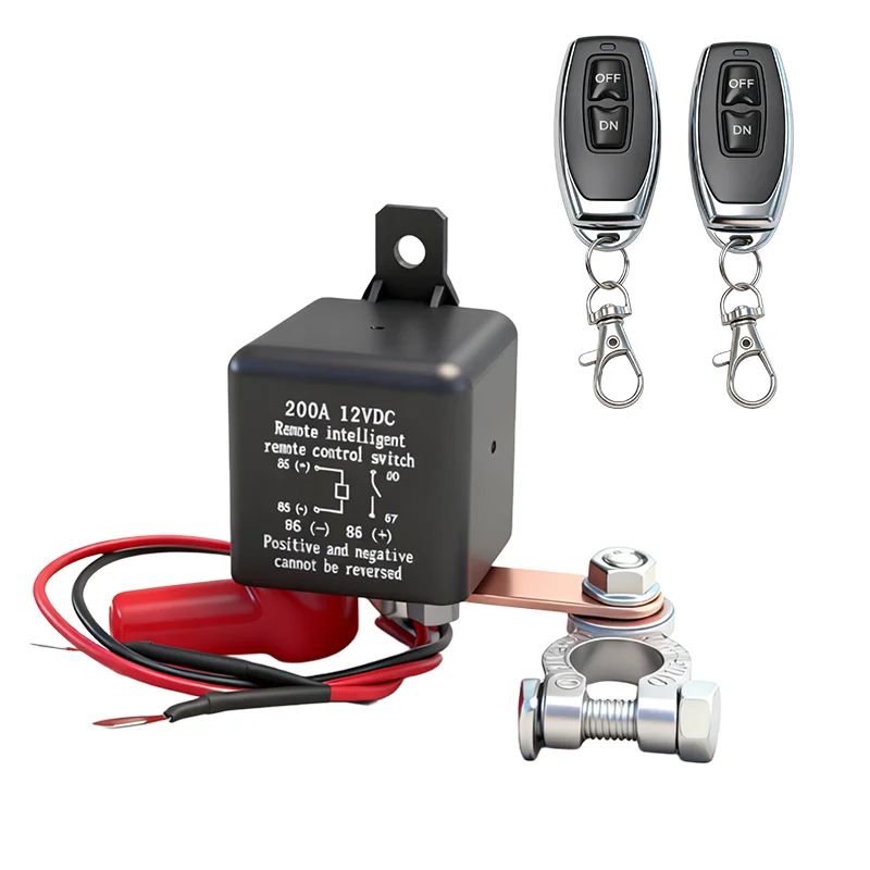 120A 200A 12VDC Wireless Key Remote Control Start Relay Switch 4 Pin Car Relay for Automotive Car Truck Boat Motor