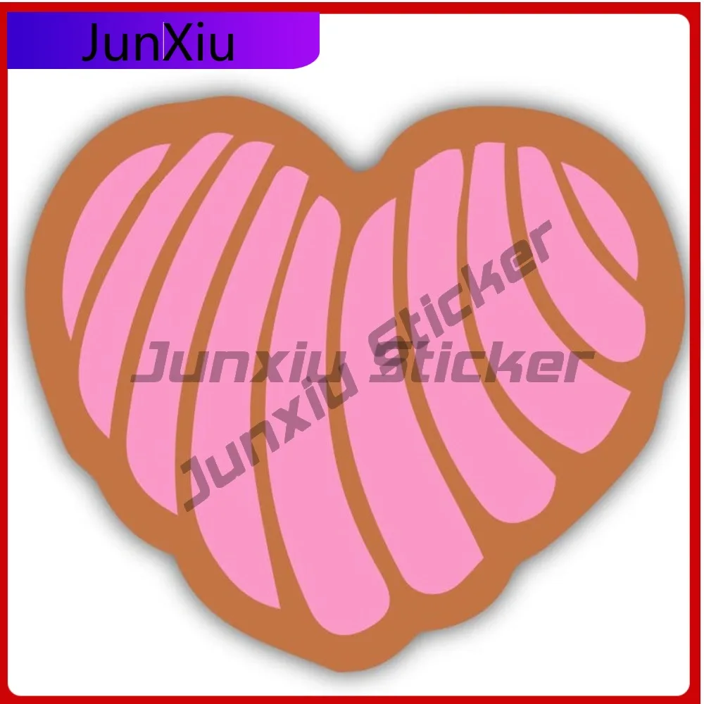 

Concha Heart Pink Sweet Bread Shaped Vinyl Sticker Anti Scratch Exterior Pan Dulce Fun Car Truck Laptop Water Bottle Stickers