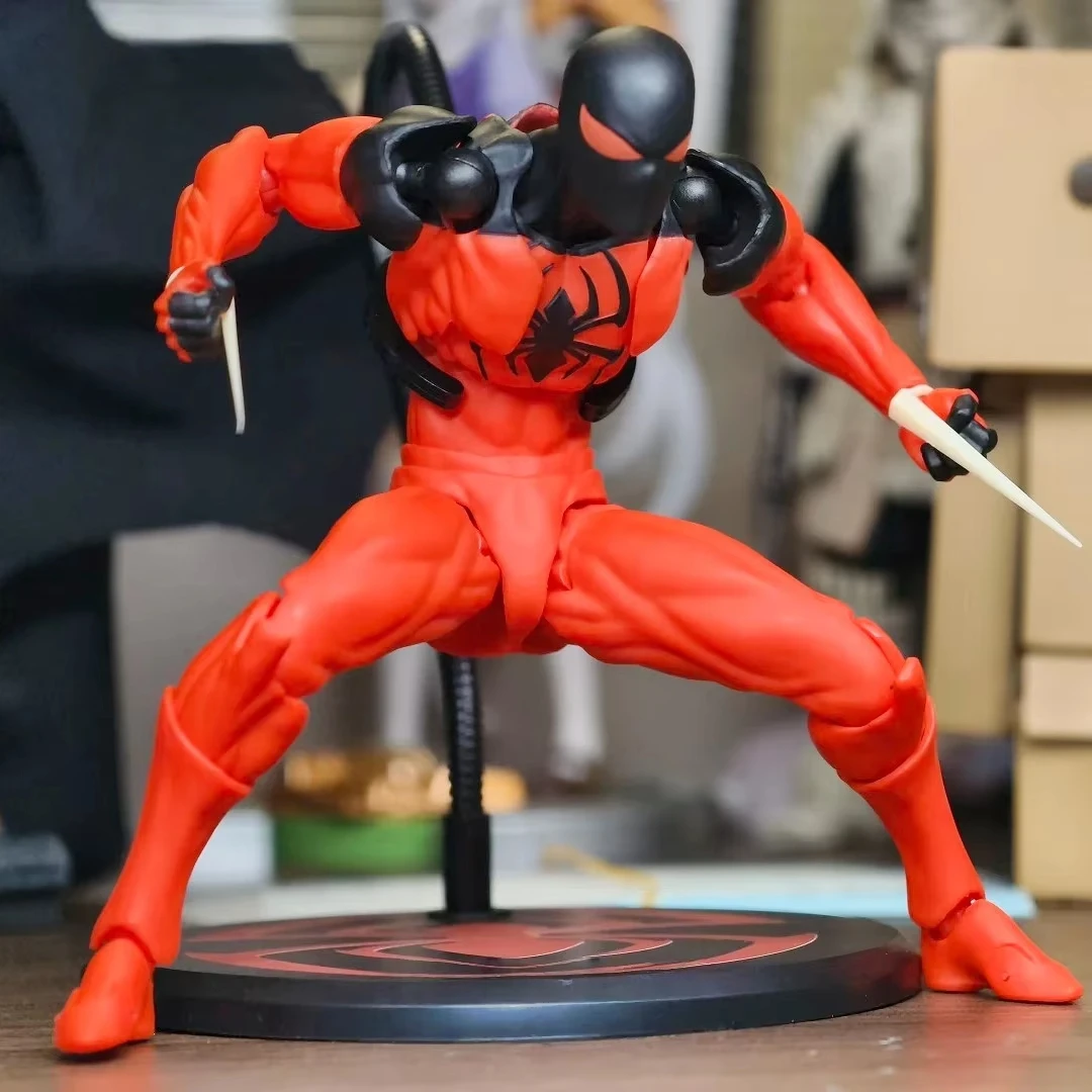 

In Stock Mess Toys Spider Man Figure Spiderman Symbiote Kaine Figures Red And Black Suit Spider Anime Action Figurine Gifts Toys