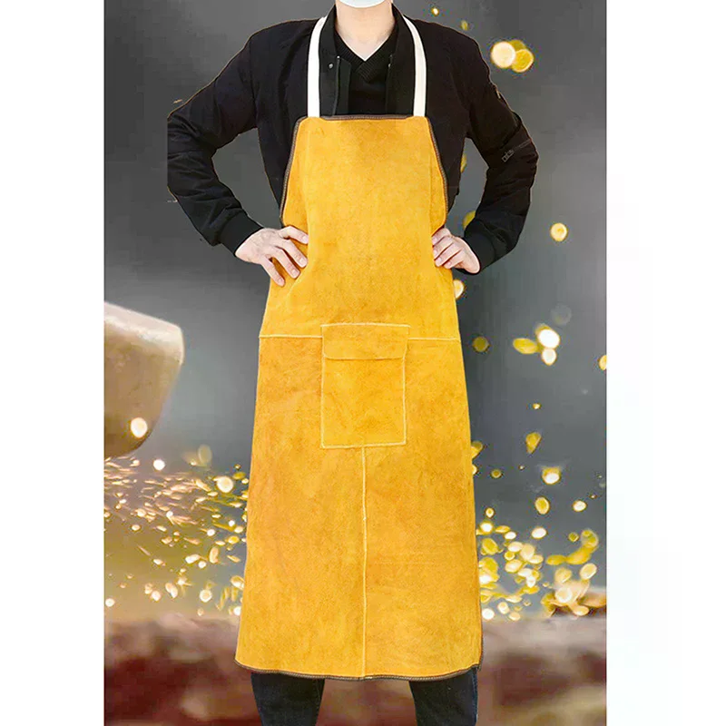 

Cowhide Blacksmith Apron Heavy Duty Leather Welding Apron For Fire Resistant Car Repair Work Welders Flame Resistant