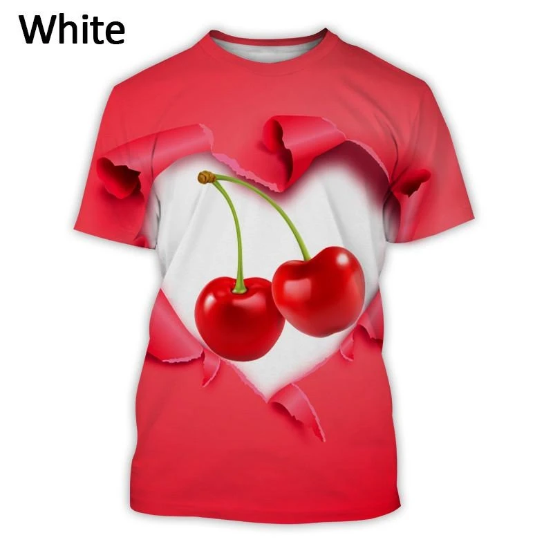 Fruit Cherry 3d Printed T-shirt Men Fashion Harajuku Tops T Shirt Clothes Summer Streetwear Short Sleeve Mens New In Tops & Tees