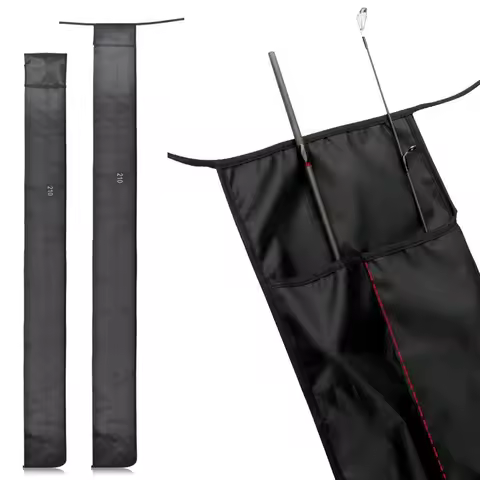 New Folding Fishing Rod Bag Multifunctional Portable Lure Rod Bag Double Grid Fishing Rod Protective Cover