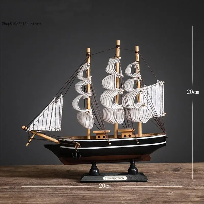 Pirate Ship Sailing Wooden Sailing Model Home Decorative Accessories Living Room Ship Model