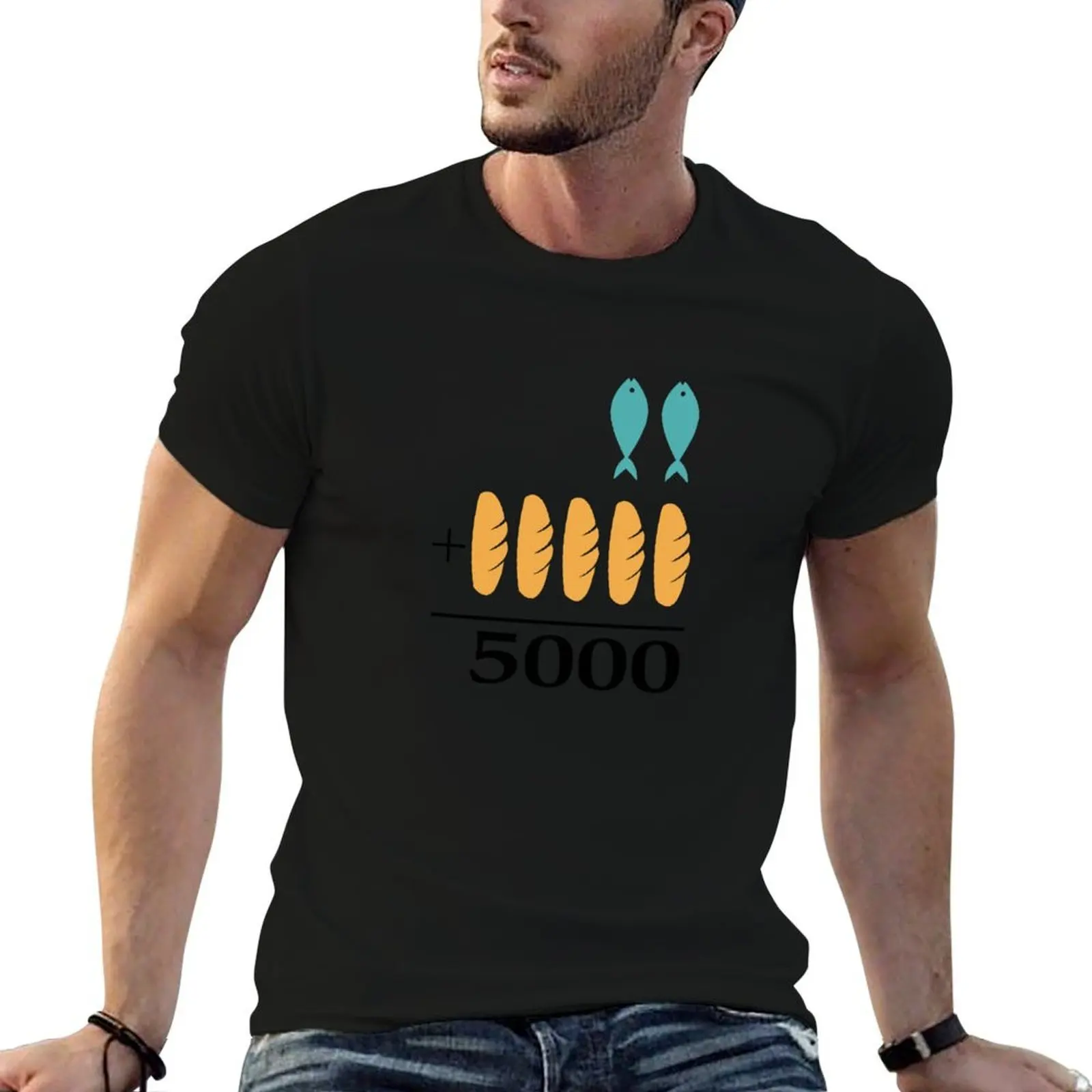 

Jesus Feeds 5000 - Two Fish and Five Loaves Miracle T-Shirt mens graphic t shirts t shirts for man graphic tees T-Shirt