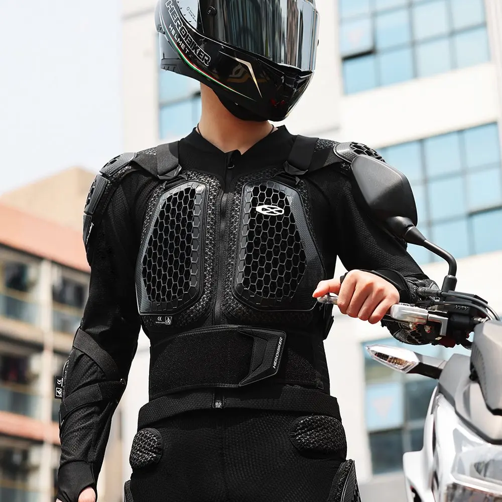 Motocross Jacket Men Women Body Armor Wear-Resistant Anti-Drop Motorcycle Jacket Riding Summer Motorcycle Equipment Black view 6