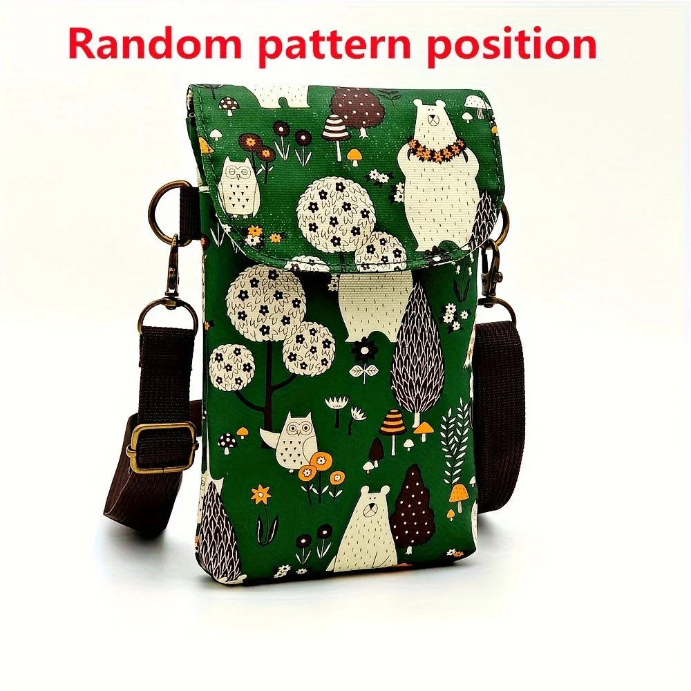 Niedliche Umhängetasche mit Katzen- und Tiermotiv, Kawaii-Stoff-Handytasche, kleine Umhängetasche mit verstellbarem Riemen, Geldbörsen und Handtaschen – Detail 16