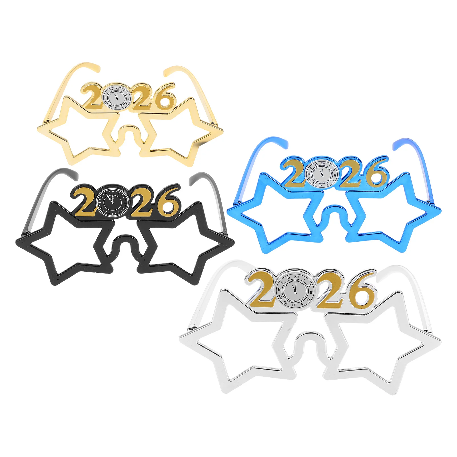 

4 Pcs Glasses Accessory Eyeglass for New Year Eve Party Decorations Happy Props Eyeglasses