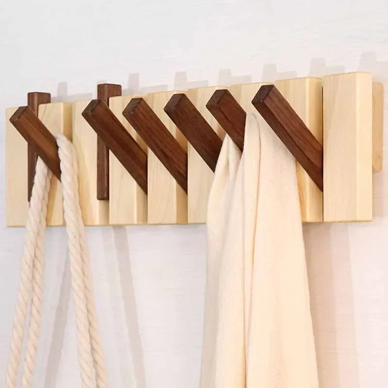 

Solid Wood Hangers for Clothes Organizer Multipurpose Entrance Hall Coat Shawl Hat Bags Clothing Storage Hanger Space Saver