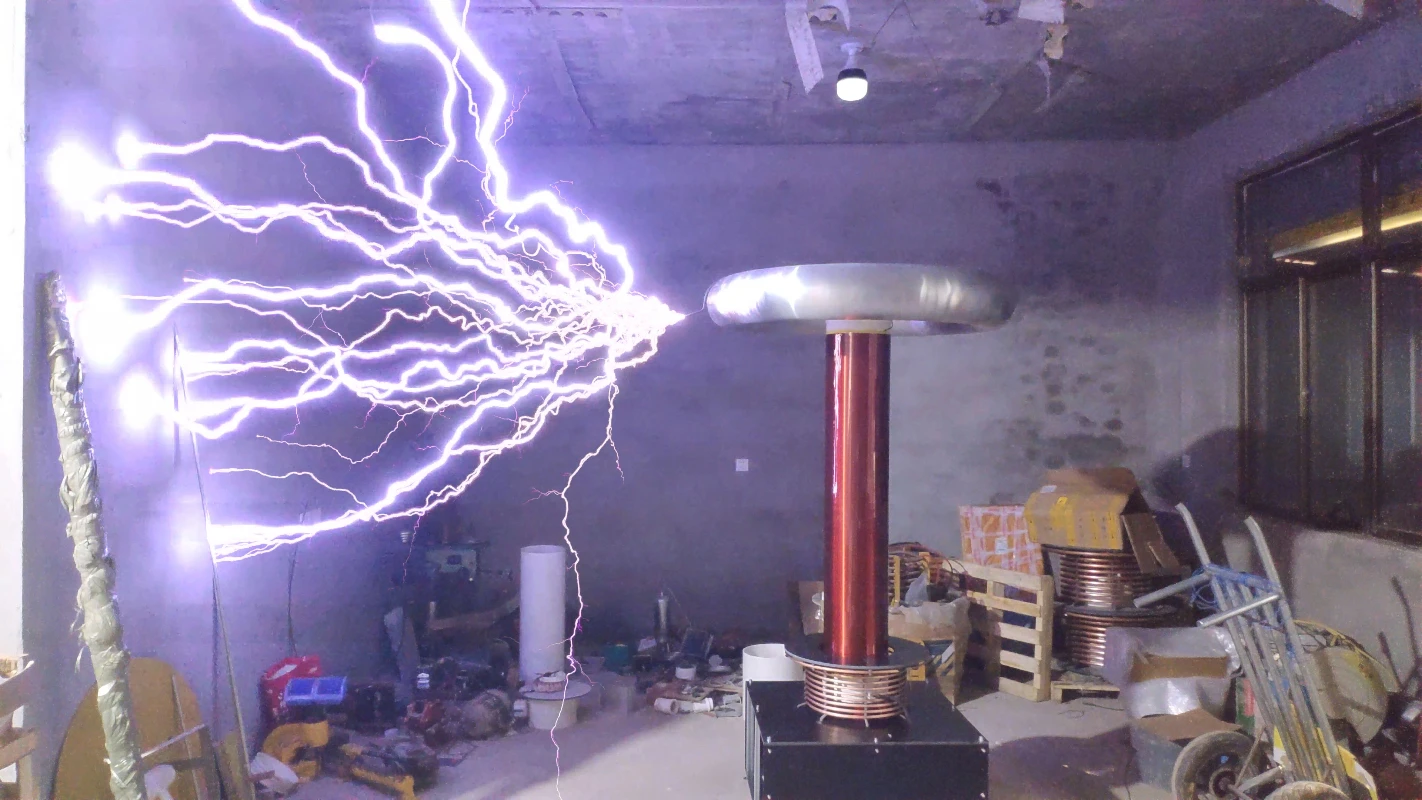 High Power Music Tesla Coil Technology Museum Exhibits Science and Education Electromagnetic Stage Magnetic Storm Coil