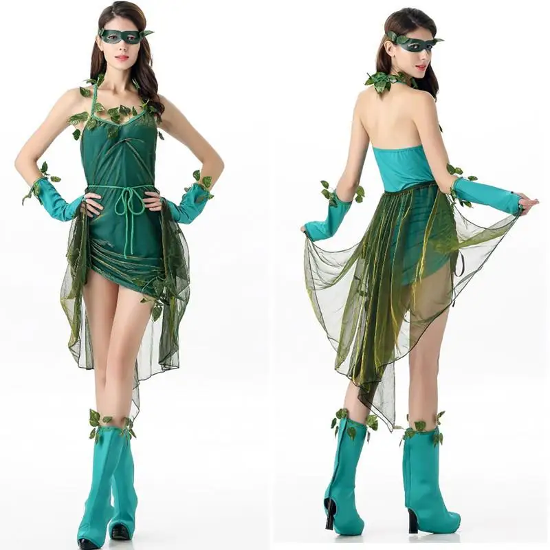 

Halloween New Green Elf Costume Party Performance Outfit Stage Show Dress Fairy Gift Women's Traditional Ethnic Wear