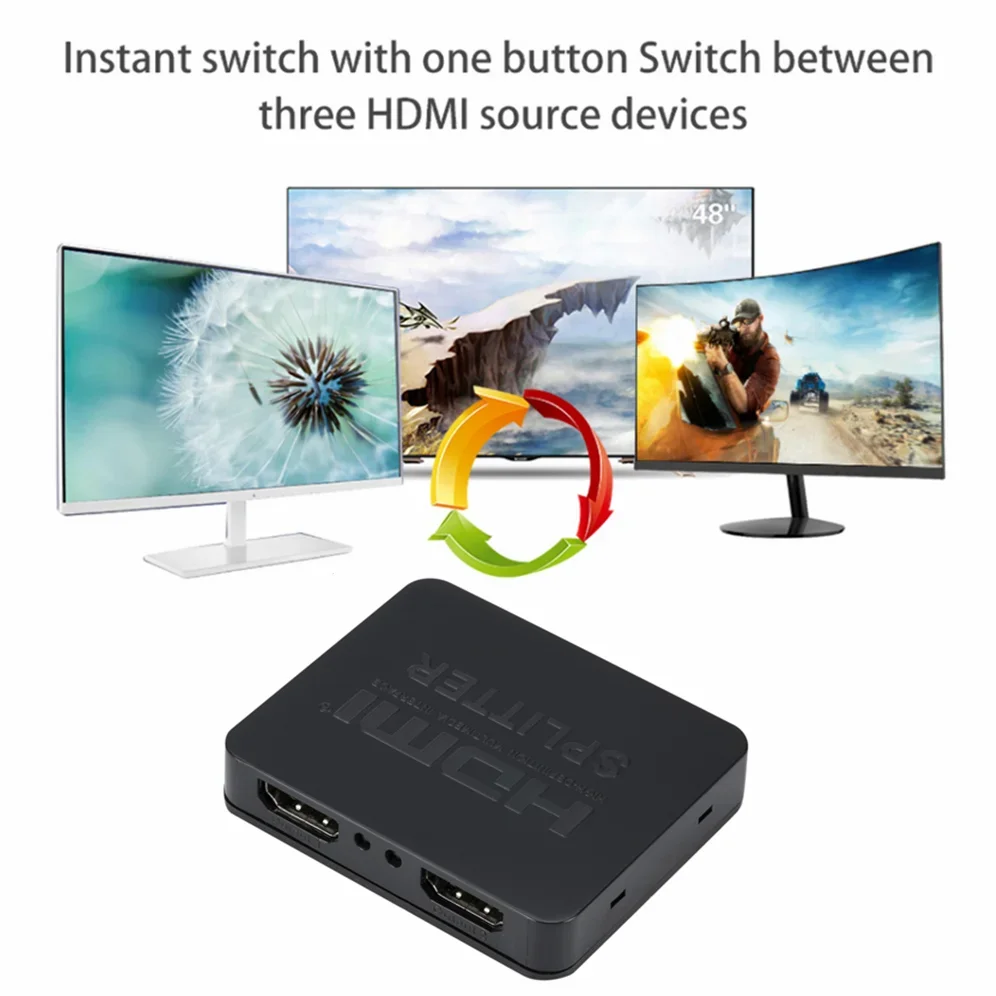 4K HDMI Splitter 1 in 2 Out HDMI Switch 1x2 HDMI Video Splitter Amplifier Dual Display for HDTV Box PC Monitor Projector Laptop