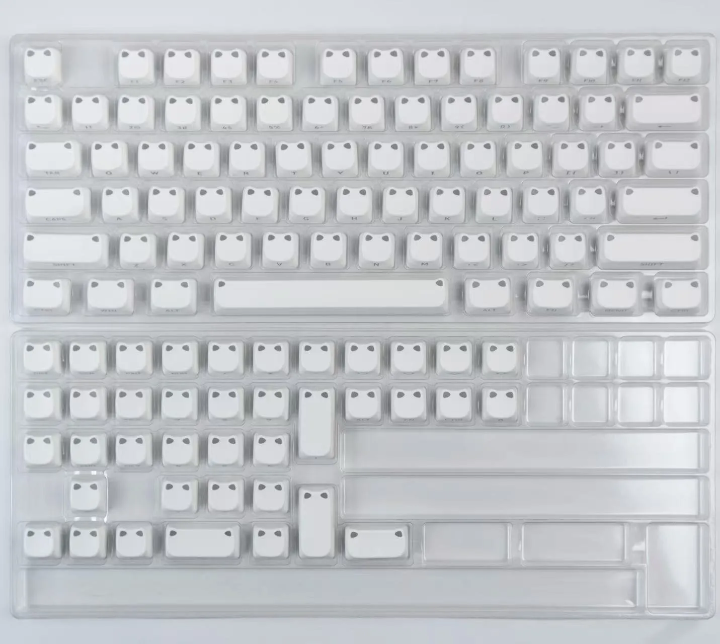 Cute Cat Ear Mechanical Keyboard Keycaps Side Print Shine Through Keycap DYE-SUB MAO Profile PBT Double Shot Key Caps Custom