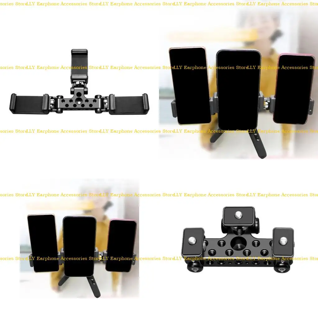 

462E Phone Brackets set Adjustable 3 Slot for Enhances Video Productions & Streaming