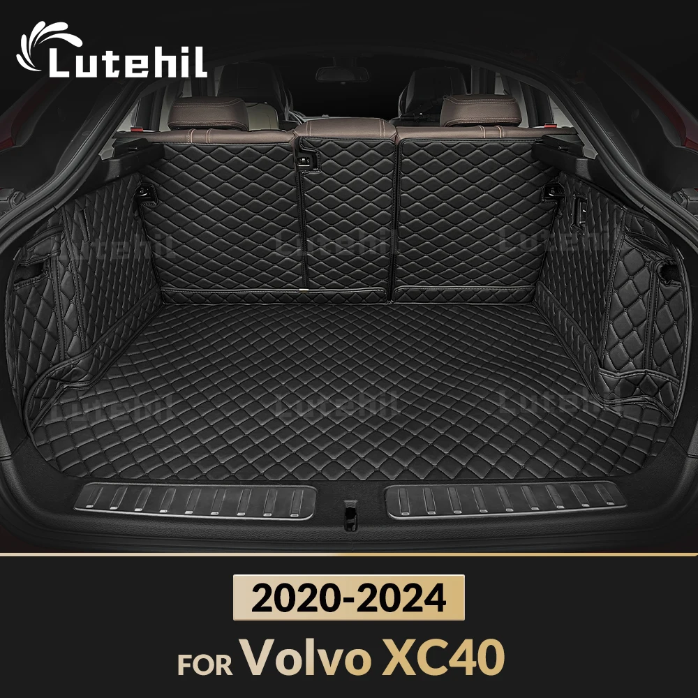 Для Volvo XC40 2020-2024 23 22 21 автоматический полный коврик для багажника Lutehil, чехол для багажника автомобиля, подкладка для багажника, аксессуары для интерьера