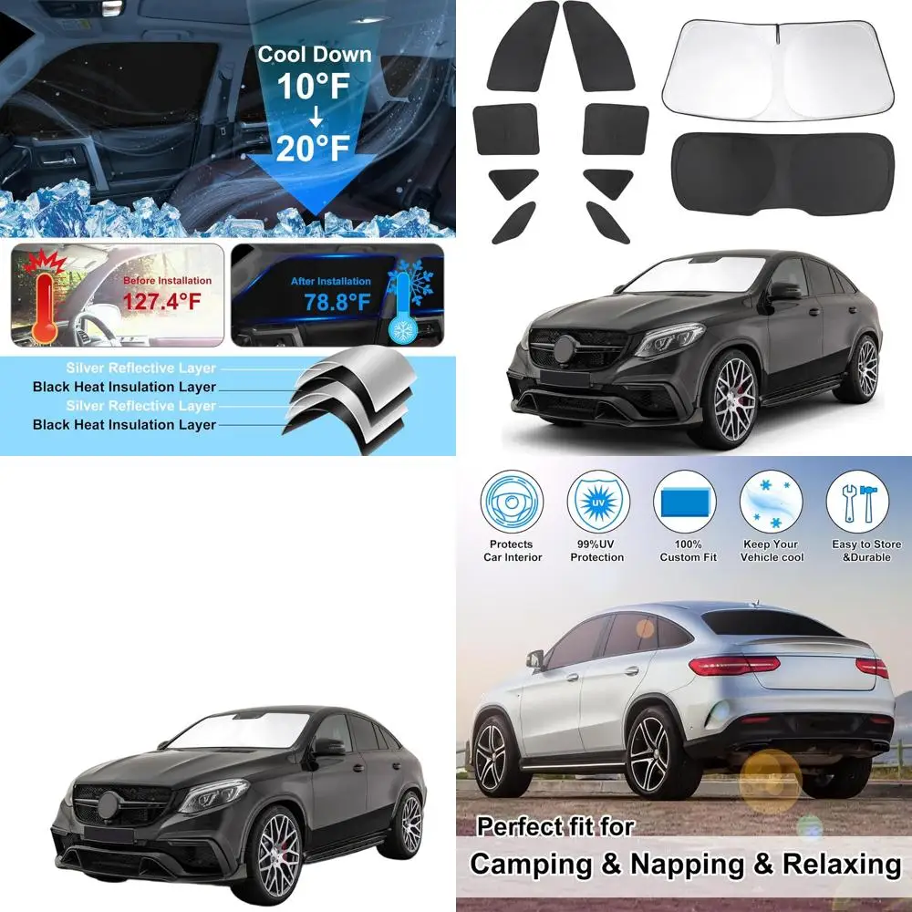 مظلة الزجاج الأمامي لمرسيدس بنز GLE-Class 2012-2019 قابلة للتخصيص - مجموعة كاملة للنوافذ الجانبية والخلفية، قابلة للطي، تحمي الخصوصية #1