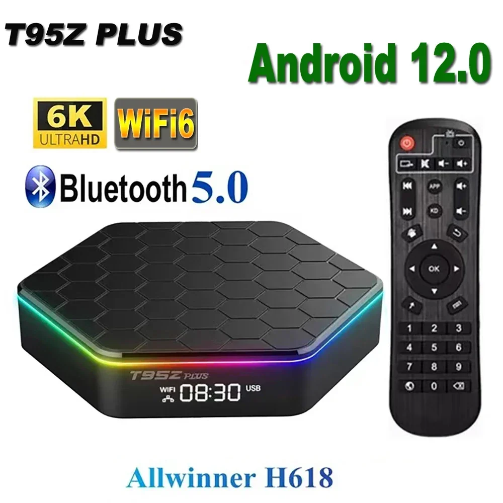 

T95Z PLUS Android 12 Amlogic S905W2 четырехъядерный процессор 4 ГБ 128 ГБ Smart TV Box BT5.0 двойной Wi-Fi Google Youtube медиаплеер