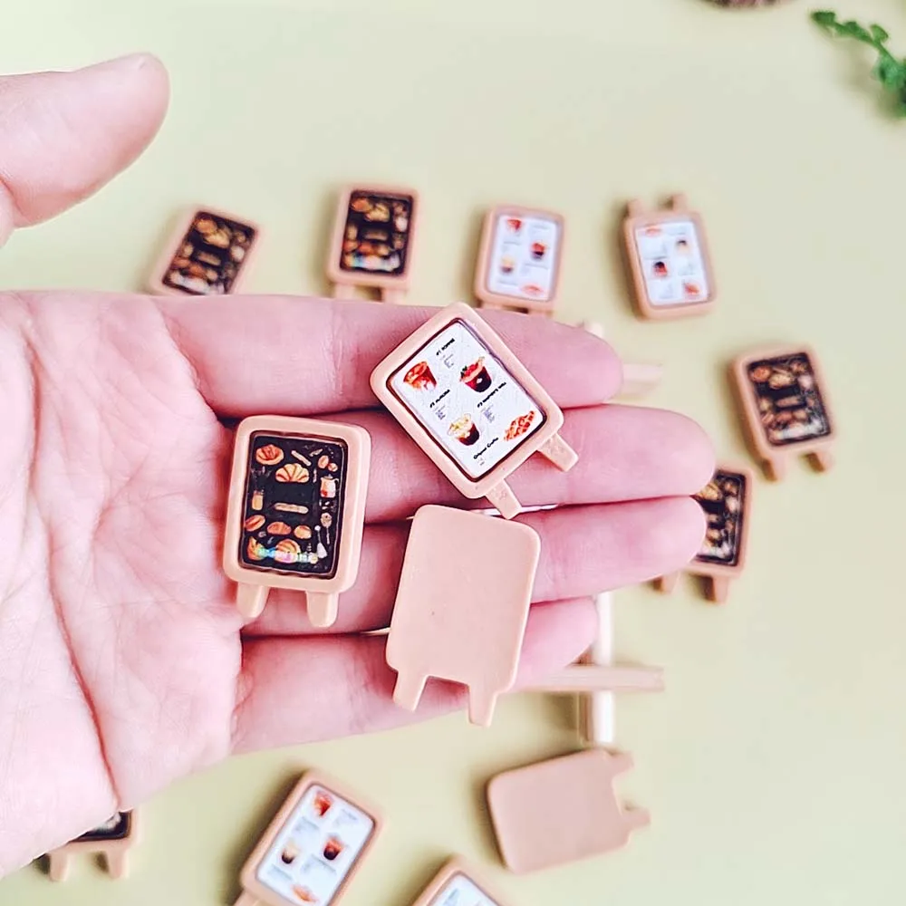 Cartoon Drawing Board Resin Simulation Coffee Board Flatback Cabochon DIY For Scrapbooking Jewelry Doll house Toy Accessories