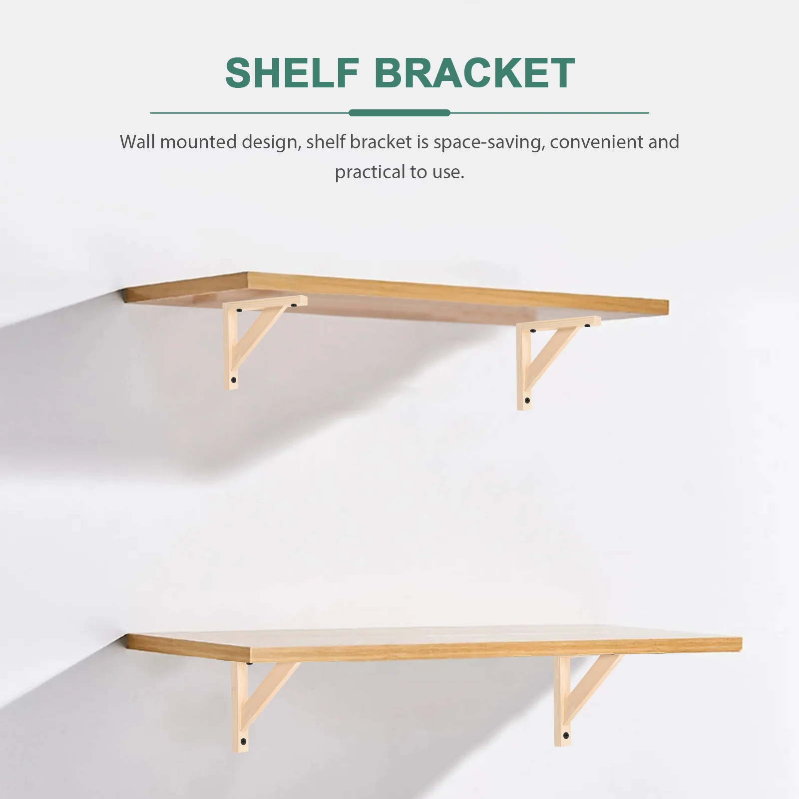 

Solid Wood Shelf Brackets 18x18cm Wall Mounted Floating Shelves Support Durable Triangle Wooden Bracket Stable Easy Install