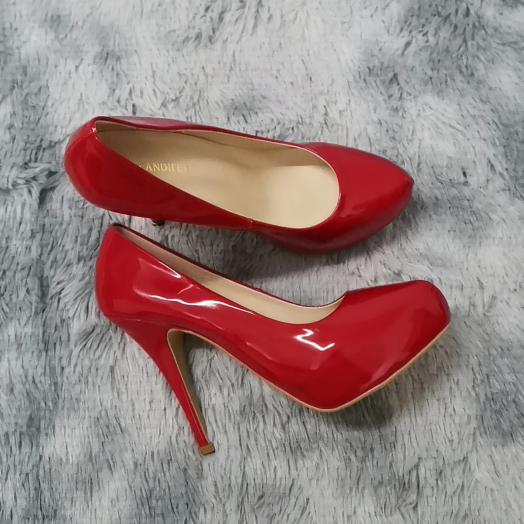 

Women Sexy Pumps 12cm Classic Shallow Slip-On High Heels Patent Leather Stilettos Nude Black Paltform Wedding Jazz Dance Shoes