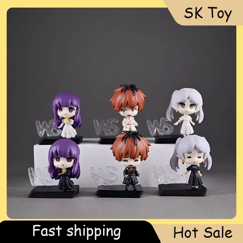 

5cm Frieren: Beyond Journey's End Anime Q Version 6pcs Figure Frieren Action Figure Fern Ornaments Black White Dress Stark Gifts