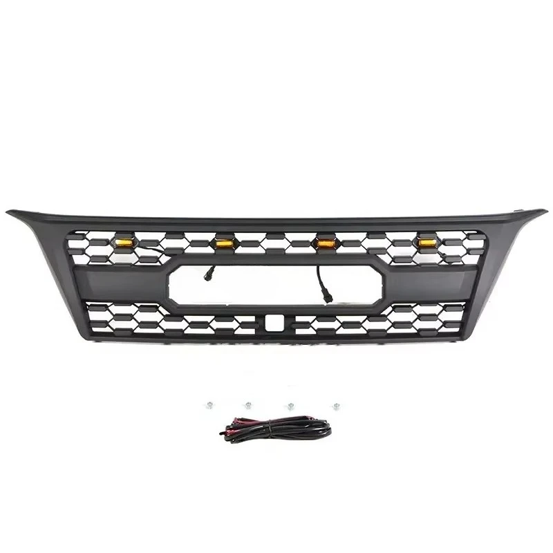 

Other Exterior Accessories Black ABS Front Center Mesh Grill Cover With 4 LED Lights Fit for 2010-2013 GX470 570 Harrie