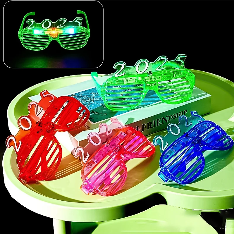 2025 führte Liebe Shutter Brille Spielzeug blinkt Neon Brille Bar Musik Festival Weihnachts geschenke Neujahr Party leuchtende Dekorationen