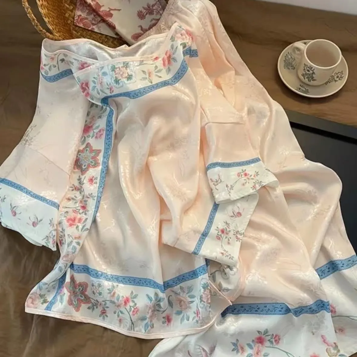 Spring Autumn Women Vintage Chinese-style Long-sleeve Pajamas Girls Student Homewear Women Soft  Loungewear Loose Robe Ladies