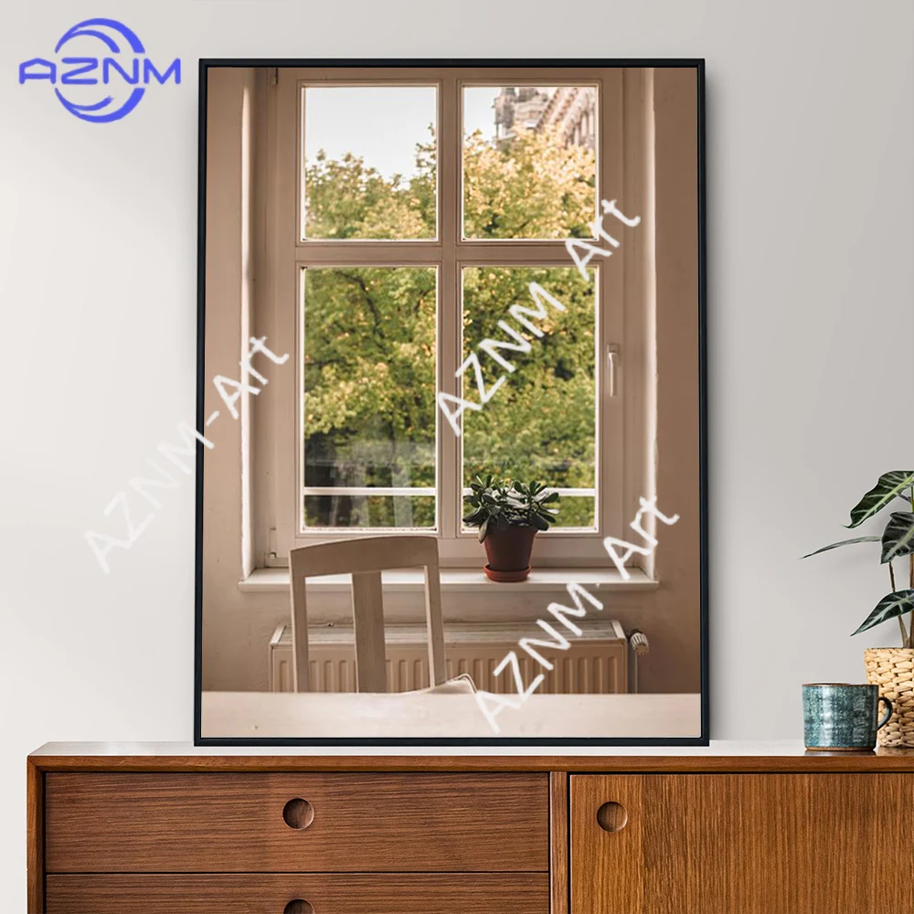 Green Landscapes Windows Wall Art Poster Nature Europe Style Mural Modern Home Decor Canvas Pictures Prints Living Room Decorate - view 2