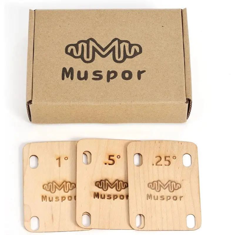 1 Set 3Pcs Guitar Neck Shims, 0.25 0.5 1 Degree Solid Maple Wood Protector for Bolt‑on Neck Bolts Guitar Accessories