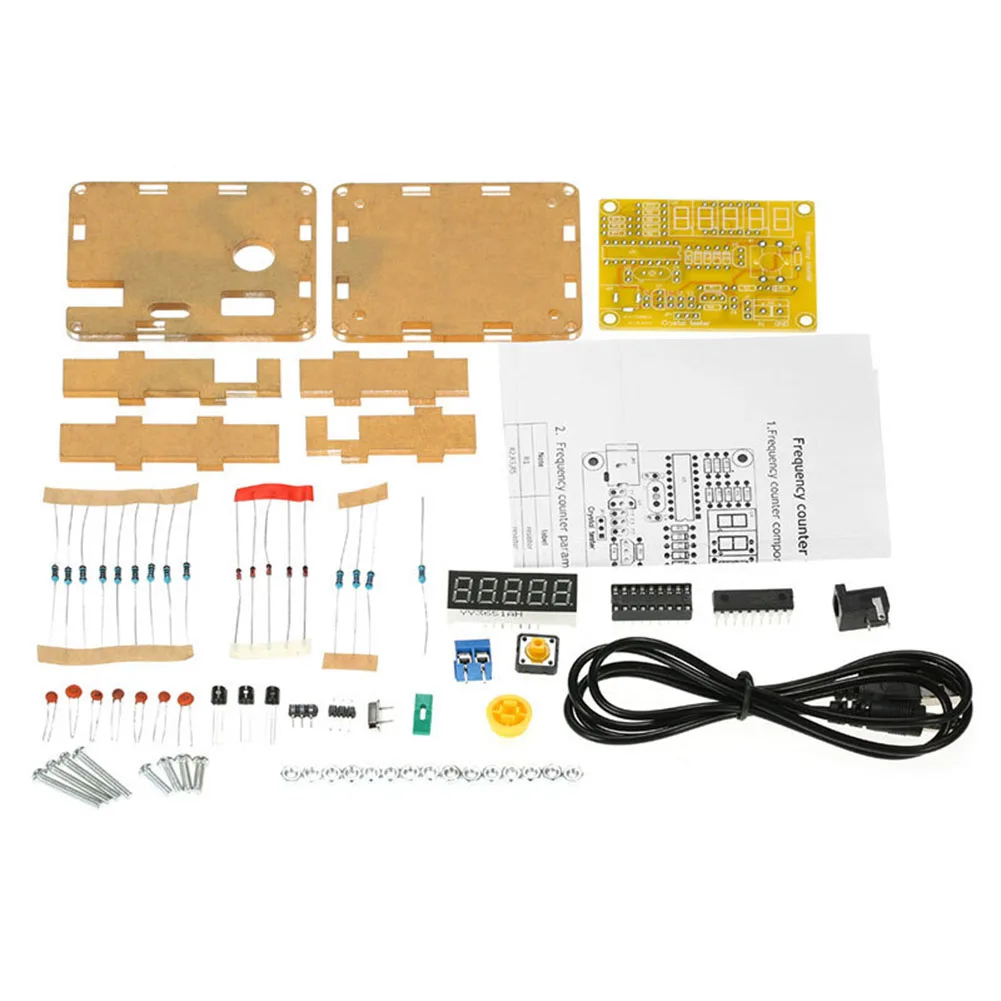 LED Display Frequency Counter USB external Power Compatible Signal Frequency Up To 30V Transparent Shell Protection Kit