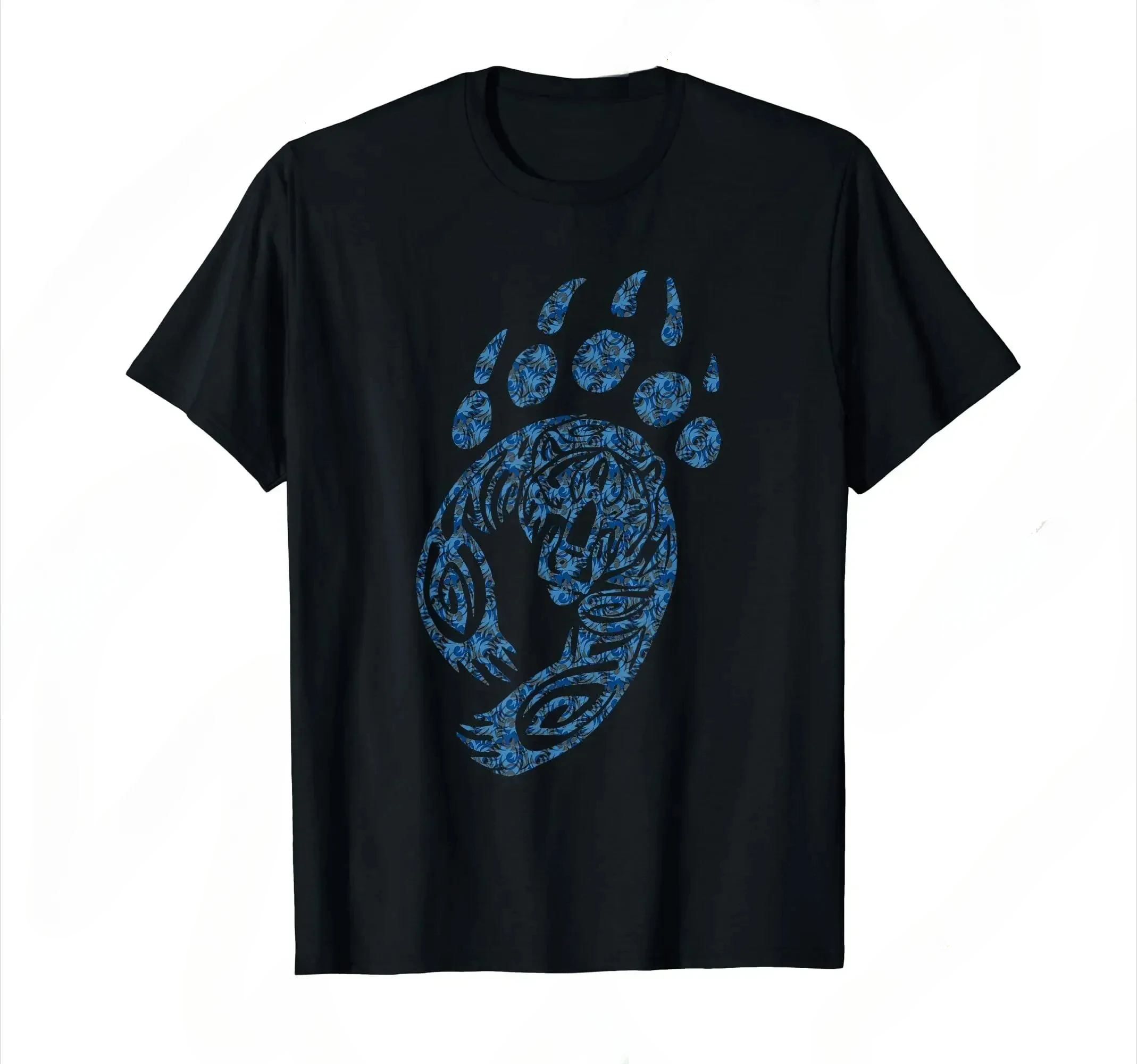 Black Bear Paw Grizzly Claw Print T-Shirt  Cotton T-Shirt For Men Hip Hop T-Shirts Rapper Boy Men's T-Shirts