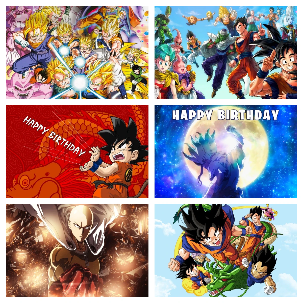 

Bandai Dragon Ball Son Goku Saiyan Birthday Party Photo Backdrop Supplies Baby Shower Banner Decor Background For Photography