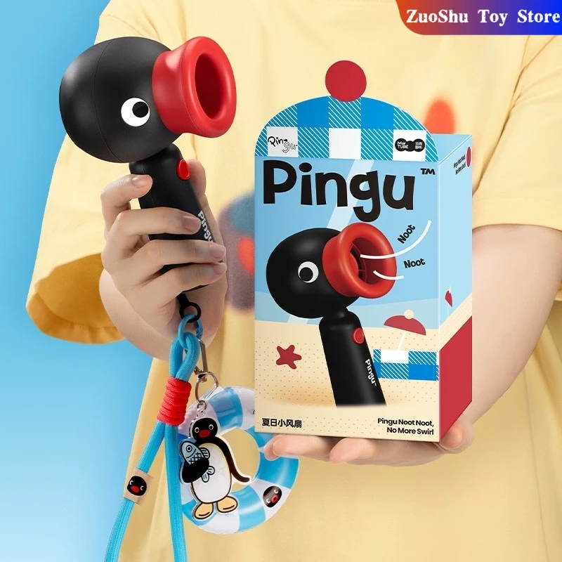 

New Pingu Fan Pingu Summer Mini Fan Rechargeable Fan Portable Fan Backpack Ornament Three - Speed Wind Custom Holiday Gift Toys