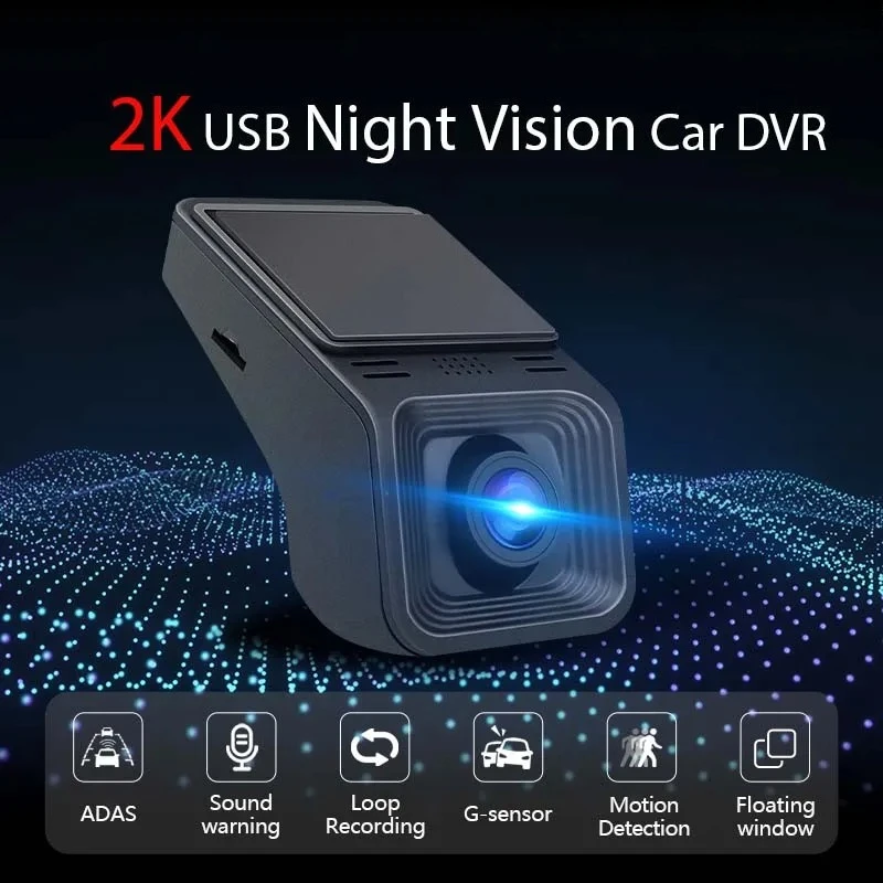 

2K Full HD USB CAR ADAS Car DVR Dash Cam for Car DVD Auto Audio Voice Alarm Video&Night Vision Auto Video Recorder