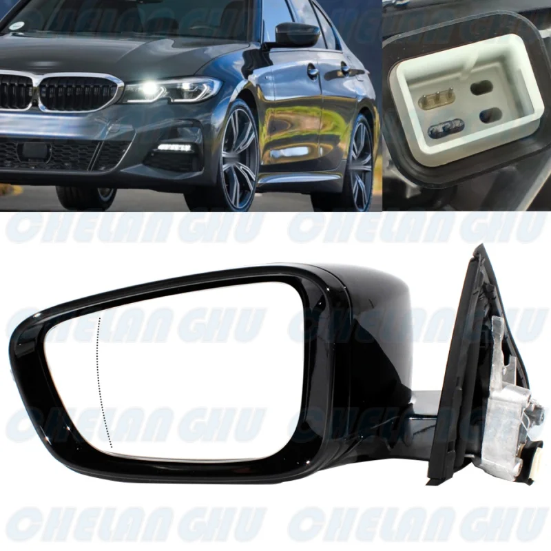 For BMW G20 G28 320i 330i 2019 2020 2021 2022 2023 Left Side 5 Pins Black Painted Power Fold Memory Mirror Assembly