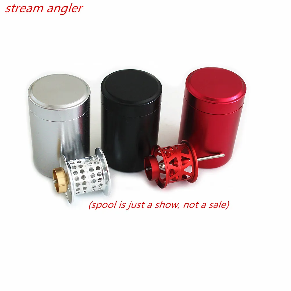 Spool Cup Protective Barrel Baitcasting Accessories Part Container Spool Box Aluminum Alloy 3 colors red black silver