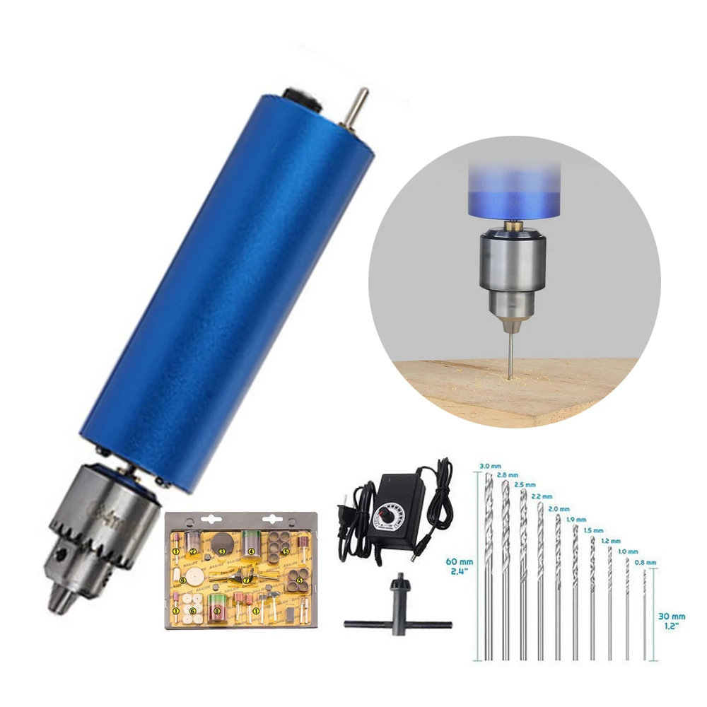 

Adjustable Electric Hand Drill DC3V-12V Motor PCB Press Drilling Compact Set 0.3-4mm JT0 Chucks DIY Woodworking Tools Portable