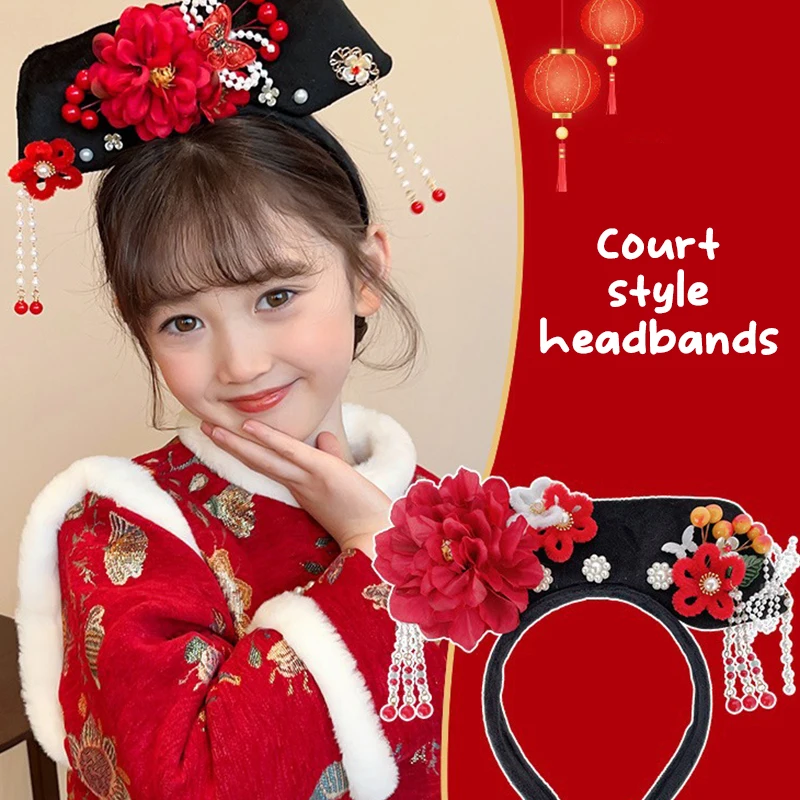 Chinese Traditional Hanfu Cheongsam Headband Accessories Ancient Princess Gege Royal Court Headdress Photography Headwear