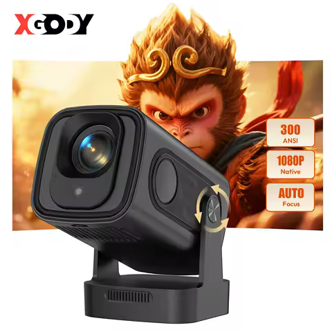 XGODY Gimbal 5 Pro Full HD 1080P Projector WiFi LCD LED 4K Video Movie Beam Android Projector Home Theater Cinema Beamer 1GB 8GB