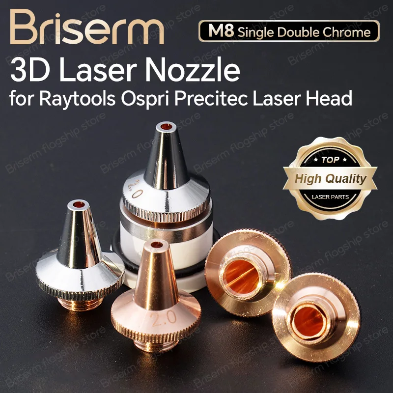Raytools 3D Laser Nozzle M8 M6 H19 Laser Tube Cutting Nozzle Single Double Chrome 1.0-4.0 For Ospri Pipe Cutter