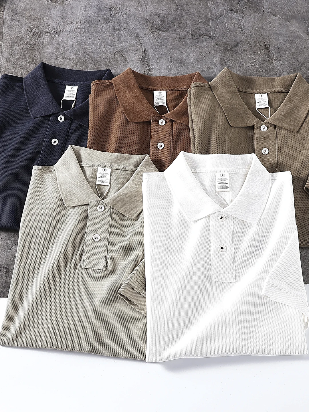 

Мужская рубашка из высококачественного хлопка пике с коротким рукавом, повседневная, с отложным воротником, дышащая, стандартный крой, весна 2026, цветная