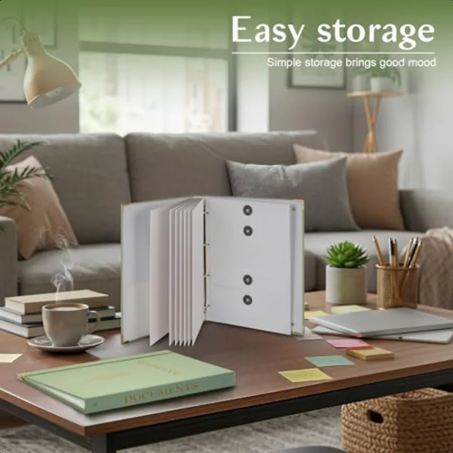 2 قطعة مجلدات منظم المستندات المهمة مع جيوب 3 حلقة الموثق توسيع مجلد الملفات جيب تخزين المجلدات ل Importan