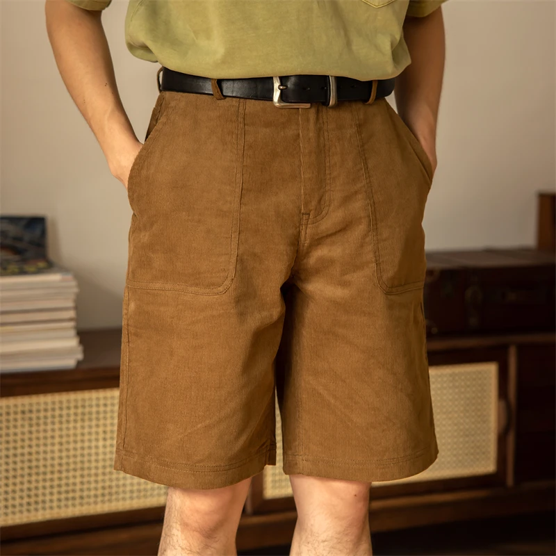 

Red Tornado Corduroy Baker Shorts Brown Vintage Fashion Summer Men's Cargo Pants